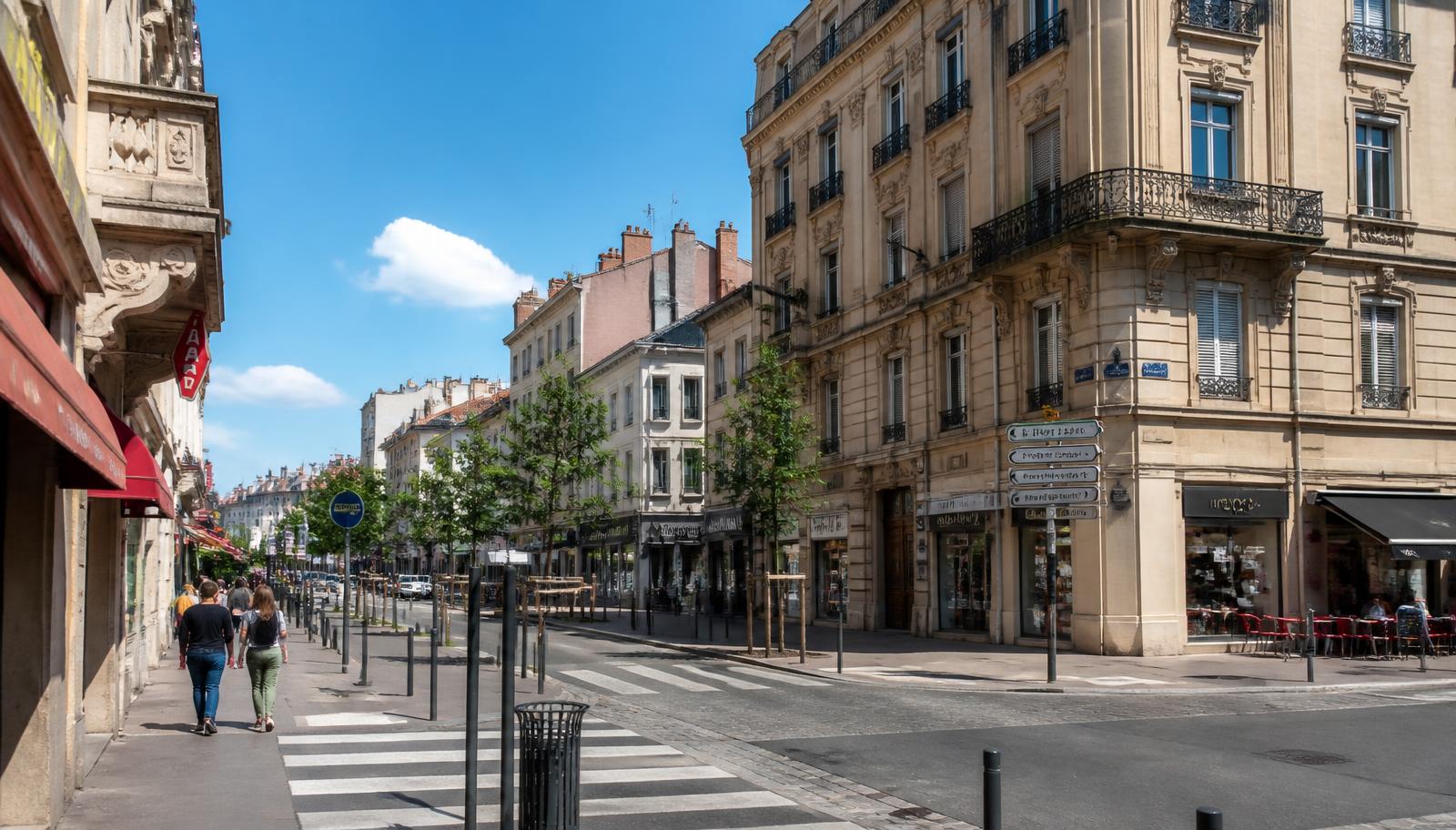 Rue d'Oullins, cœur du secteur de la conciergerie